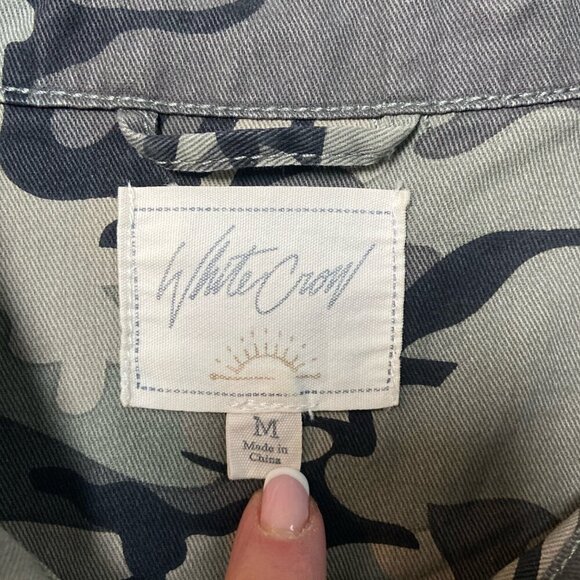 White Crow 100% Cotton Drawstring Waist Camouflage Utility Jacket Size Medium - Picture 2 of 10